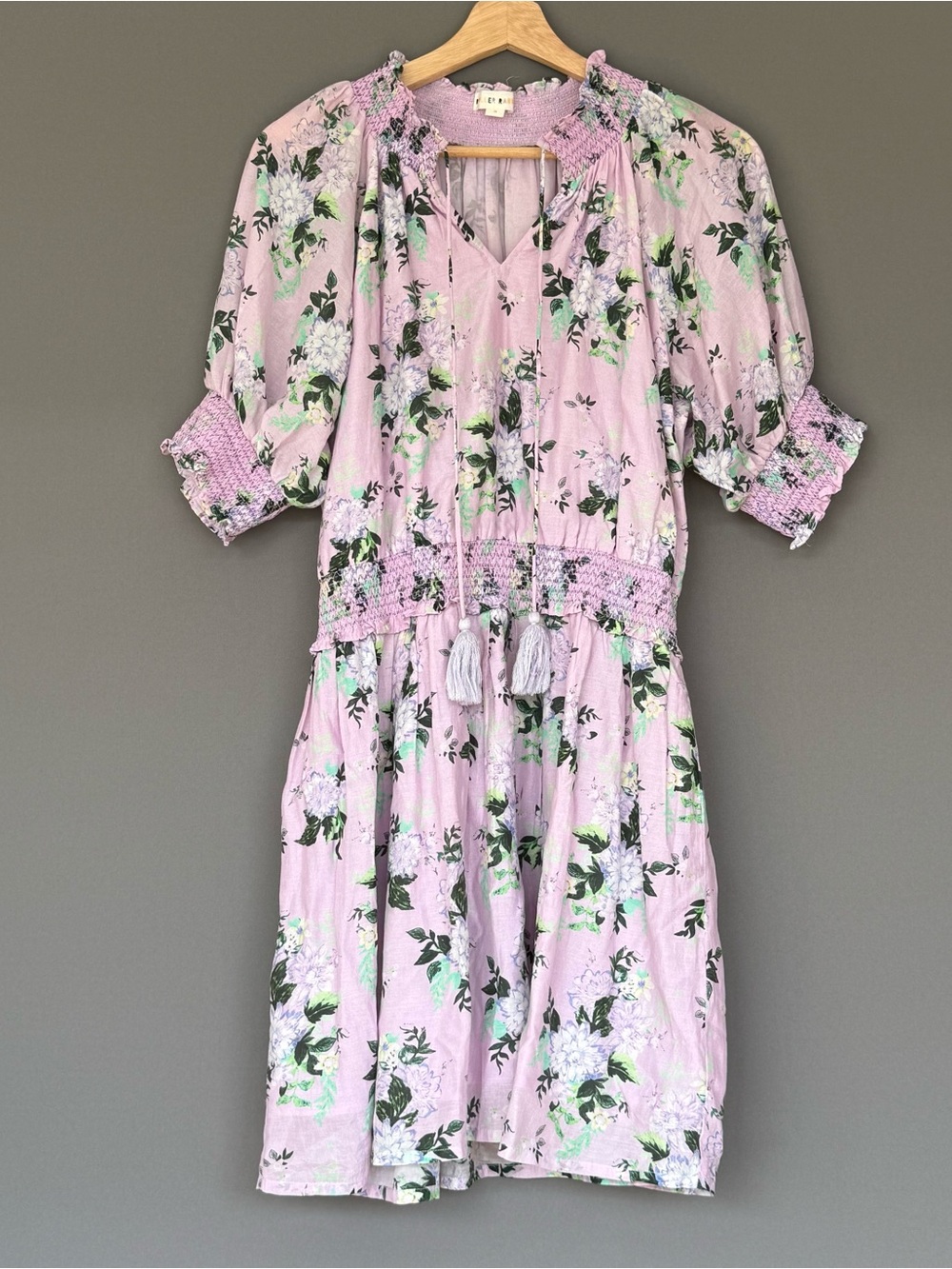 Roller Rabbit Twilight Dahlia Fiorella Silk Blend Floral Dress Lilac M